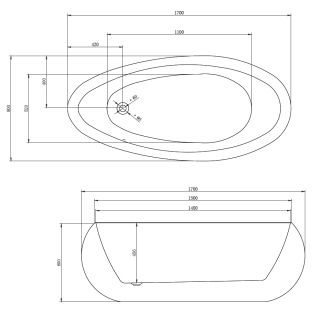 АКРИЛОВАЯ ВАННА ABBER AB9243 170х80